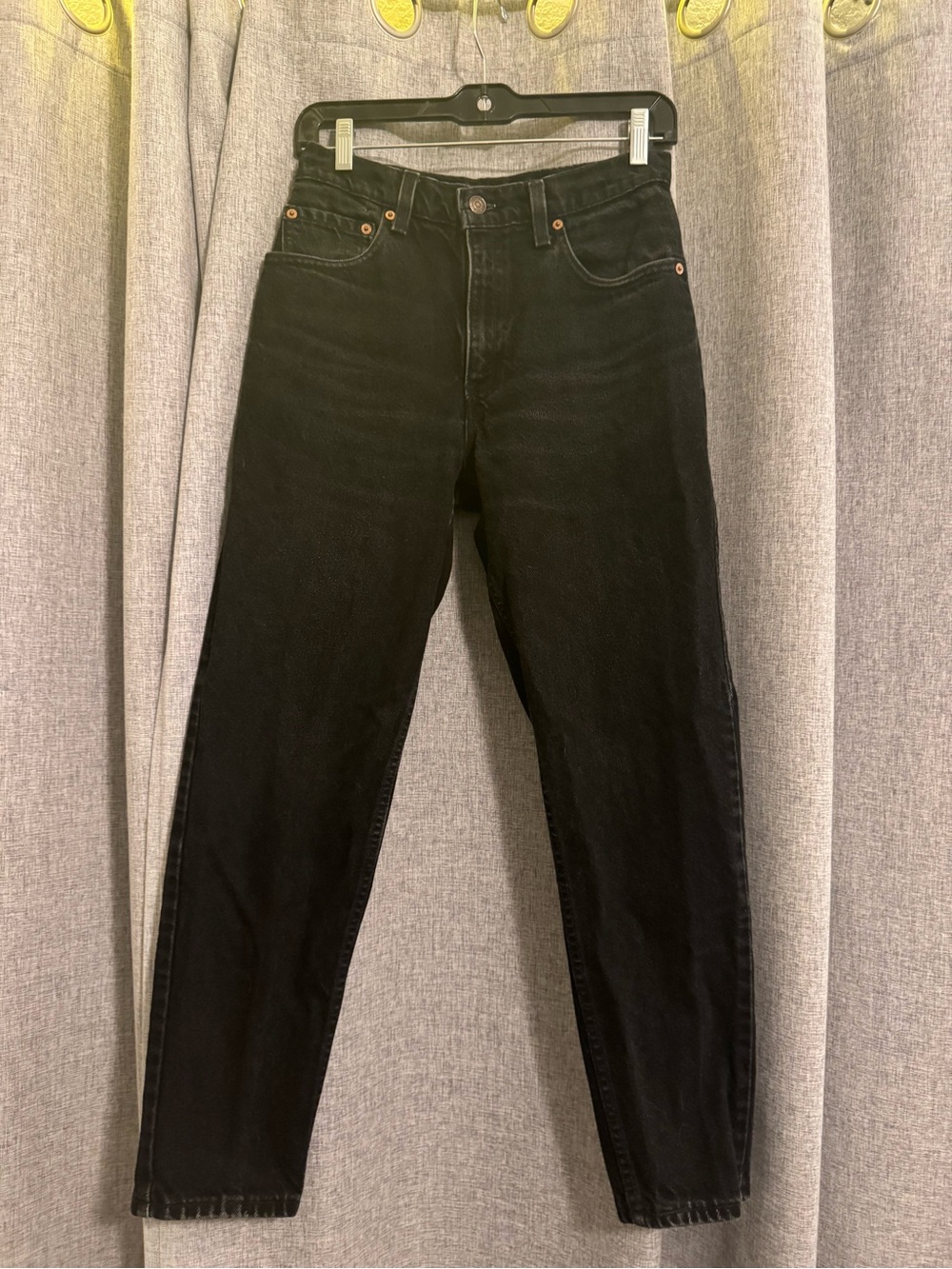 Levi's Black Denim 550 Relaxed Tapered Jeans